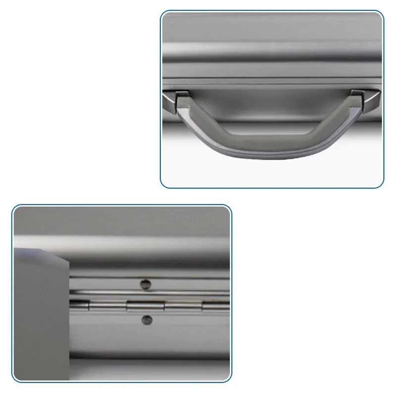 Image 5: Valise de voyage haut de gamme en alliage d'aluminium, mallette de sécurité portable pour ordinateur portable, tablette et accessoires professionnels