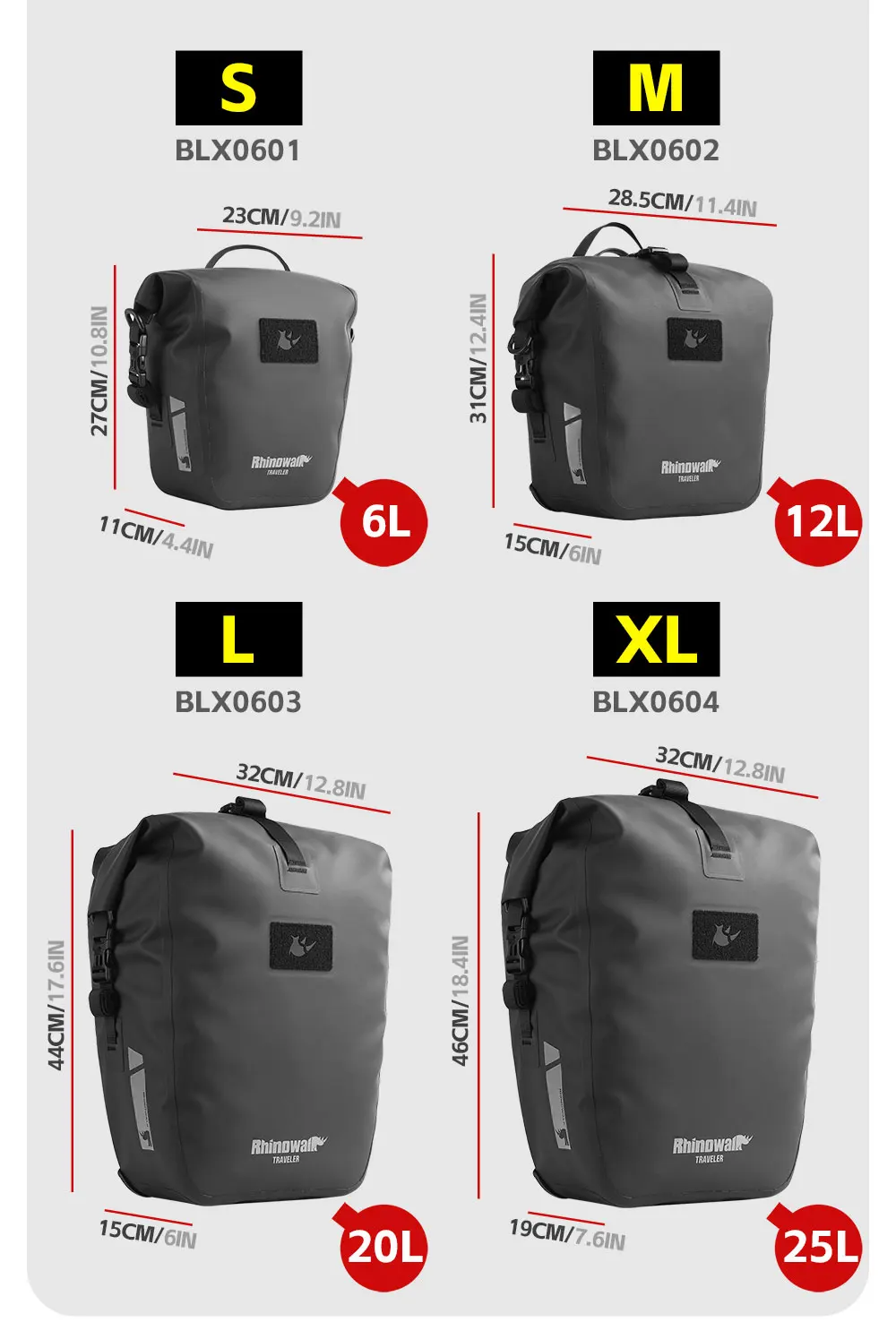 Rhinowalk Fahrradtasche, Schnellverschluss, wasserdicht, Fahrradträger, Seitentasche, Gepäcktasche für Rennrad, MTB, Touren und Klappfahrrad – Detail 4