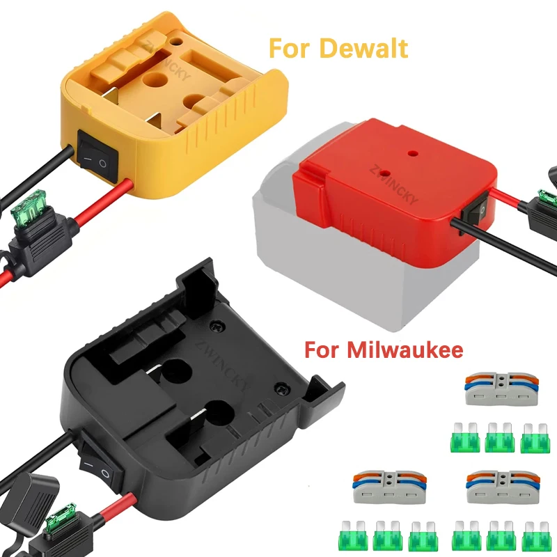 

12AWG Wire for Dewalt for Milwaukee 18V 20V Lithium Battery Power Wheels Adapter Power Wheels Battery Conversion Kit with Switch