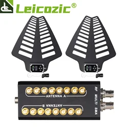 Leicozic 2x8-Channel Signal Amplifier Splitter PCS8 + LFA Active Antenna RF Distributor For Bodypack Portable Wireless Microfone