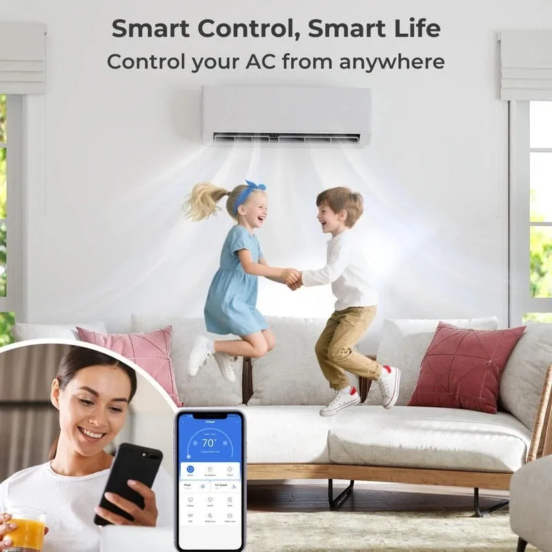 

UltrEco Series 24000 BTU 3 Zone 23 SEER2 Mini Split Air Conditioner Wifi Enabled with Heat Pump-9K + 9K + 12K