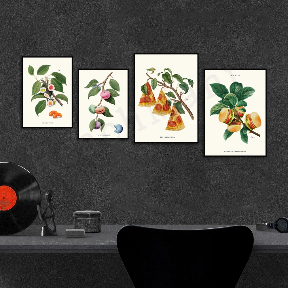 Burger Plant,Sushi Plant,Macaron Plant,Pizza Plant,Donut Plant,Posters and Prints Food Canvas Prints and Home Kitchen Decor