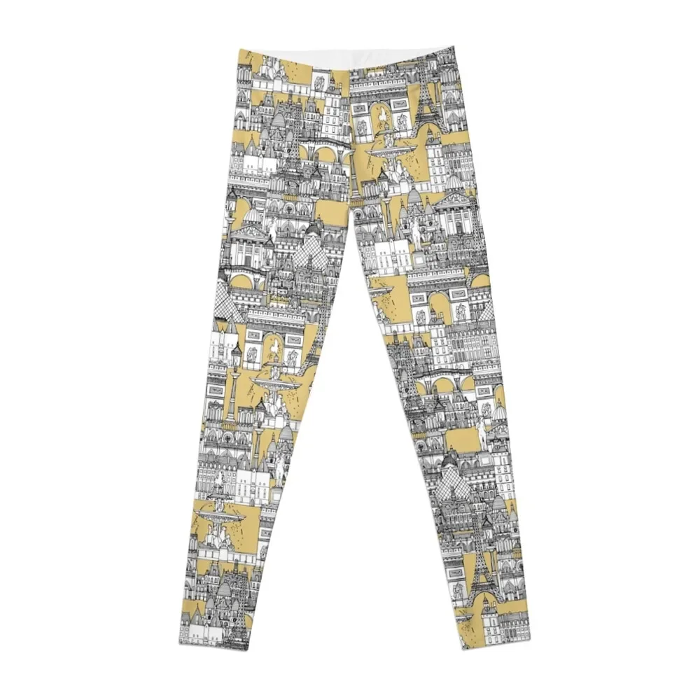 

Paris toile gold Leggings sport set Women sports Womens Leggings