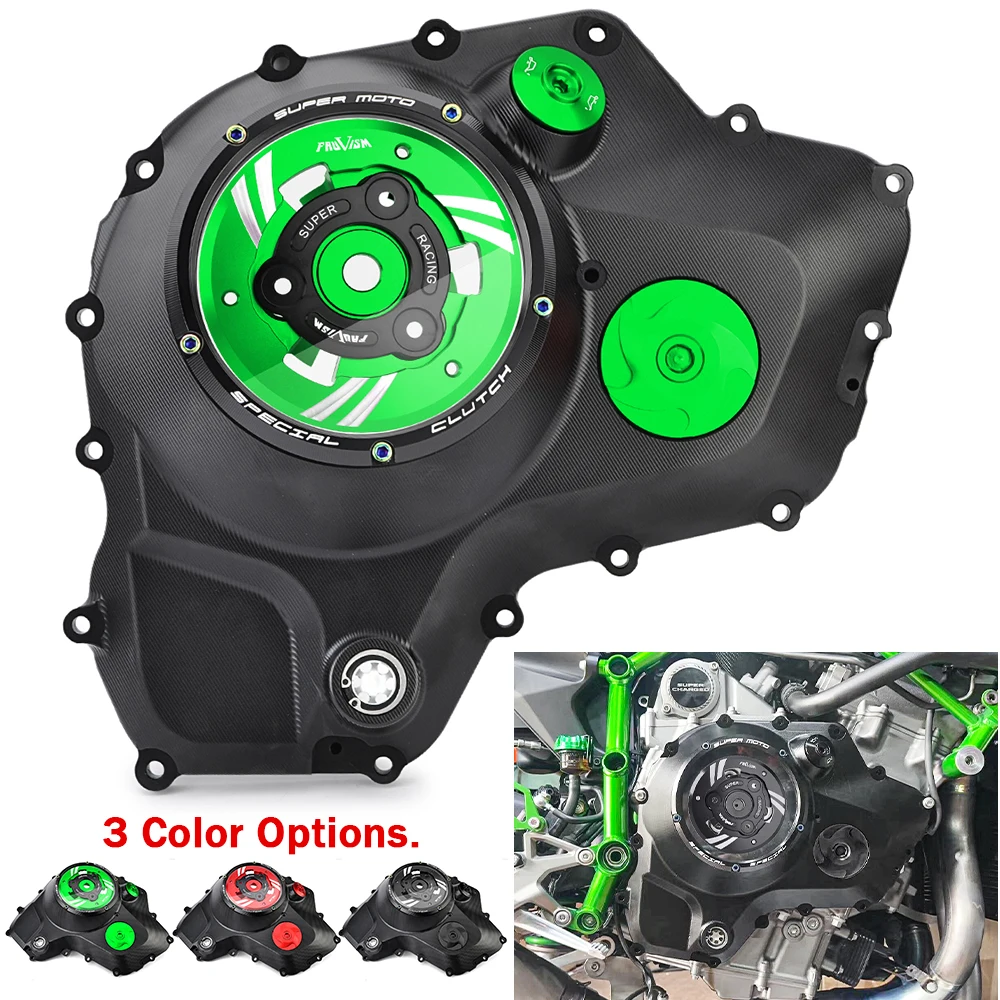 Motorcycle Clear Engine Clutch Cover Pretector For Kawasaki Ninja H2 SX SE 2018-2024 NINJA H2 2016-2024 NINJA Z H2 SE 2020-2024