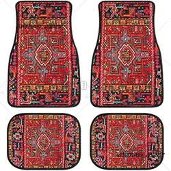 Car Floor Carpet Set of 4 Piece Persian Rug Design Auto Interior Floor Mats Durable Front & Rear Carpets for Car Truck S