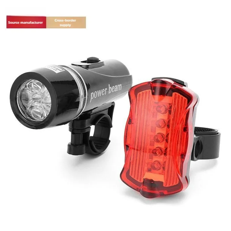 Bike Lights Kit: 5-LED Super Bright Headlight + Butterfly Tail Light - Night Riding Essentials for Mountain Bikes