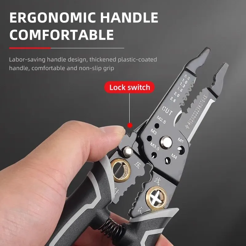 22 in 1 Wire Stripping Pliers Multifunction Electrician Cable Cutting Terminal Crimping Splitting Winding Line Hand Tools