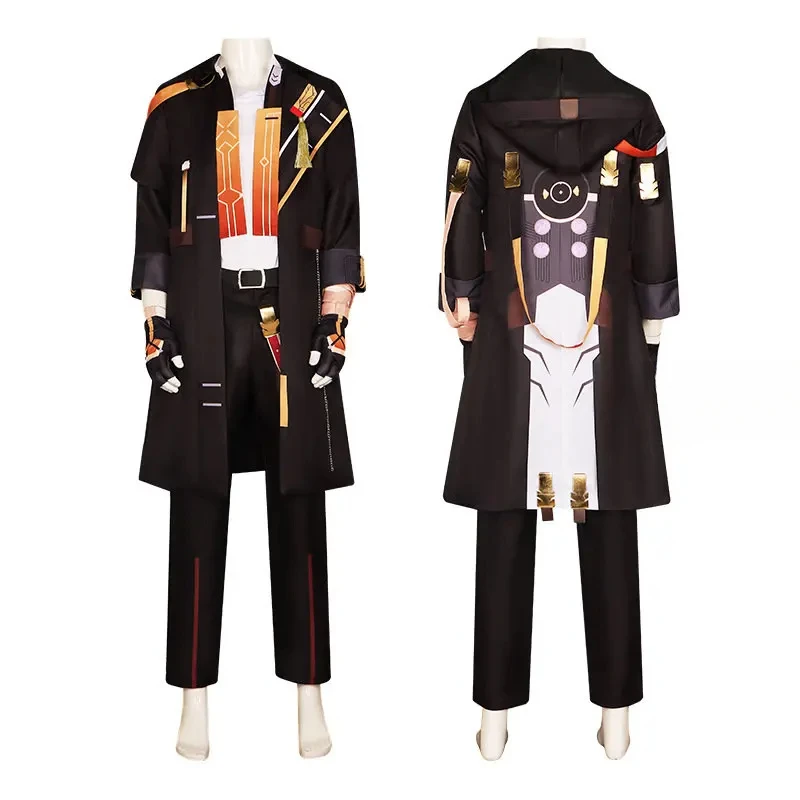 Honkai Star Rail Trailblazer Costume Cosplay parrucca gioco uniforme Trench personaggio dei pantaloni guanti capelli grigi uomini festa di Halloween