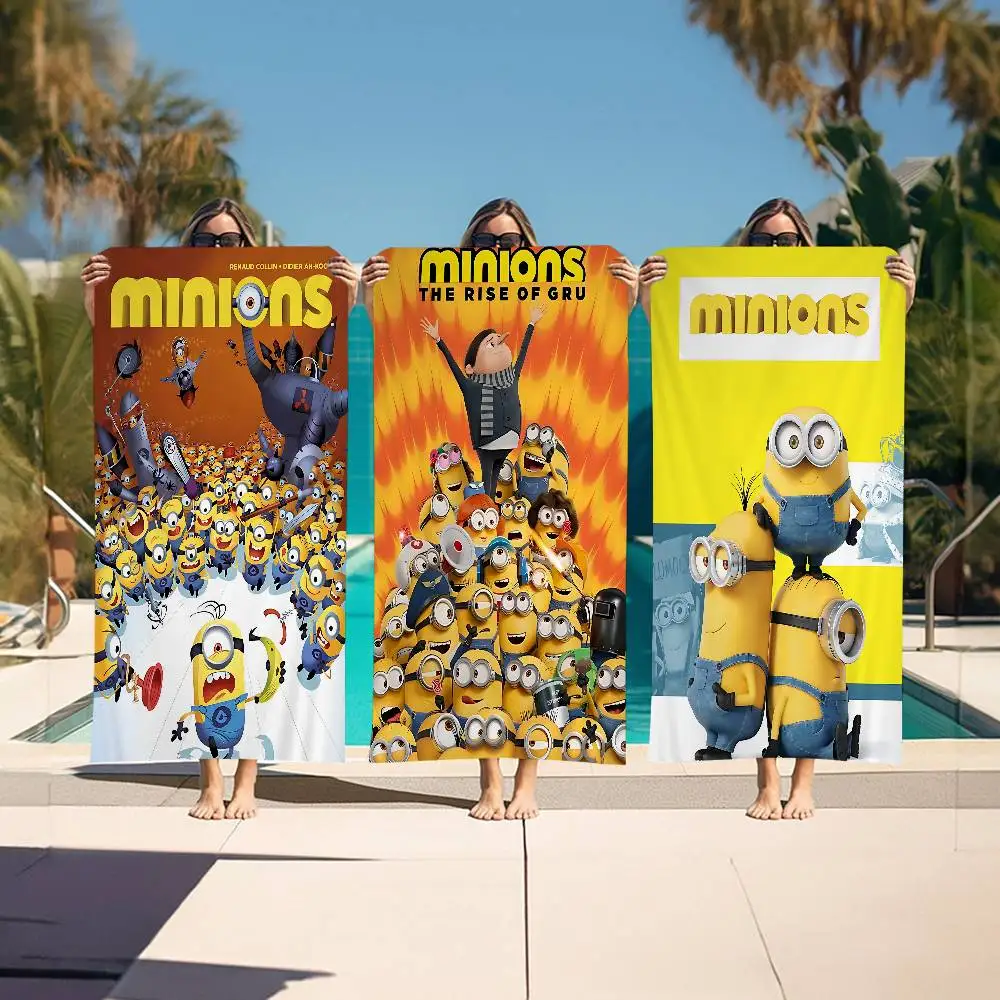 Cartoon M-Minions Bath Towel Microfiber Soft Water Absorbing Breathable For Girl Kids Decorative Cartoon Beach Towel