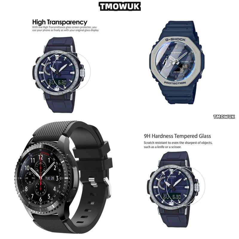 

For Casio GA100 6100 TR770 Pro-Trek EFR 303 GA-2200 GA-2100 GST-W300 9H Tempered Glass HD Clear Anti-Dust Film Screen Protector