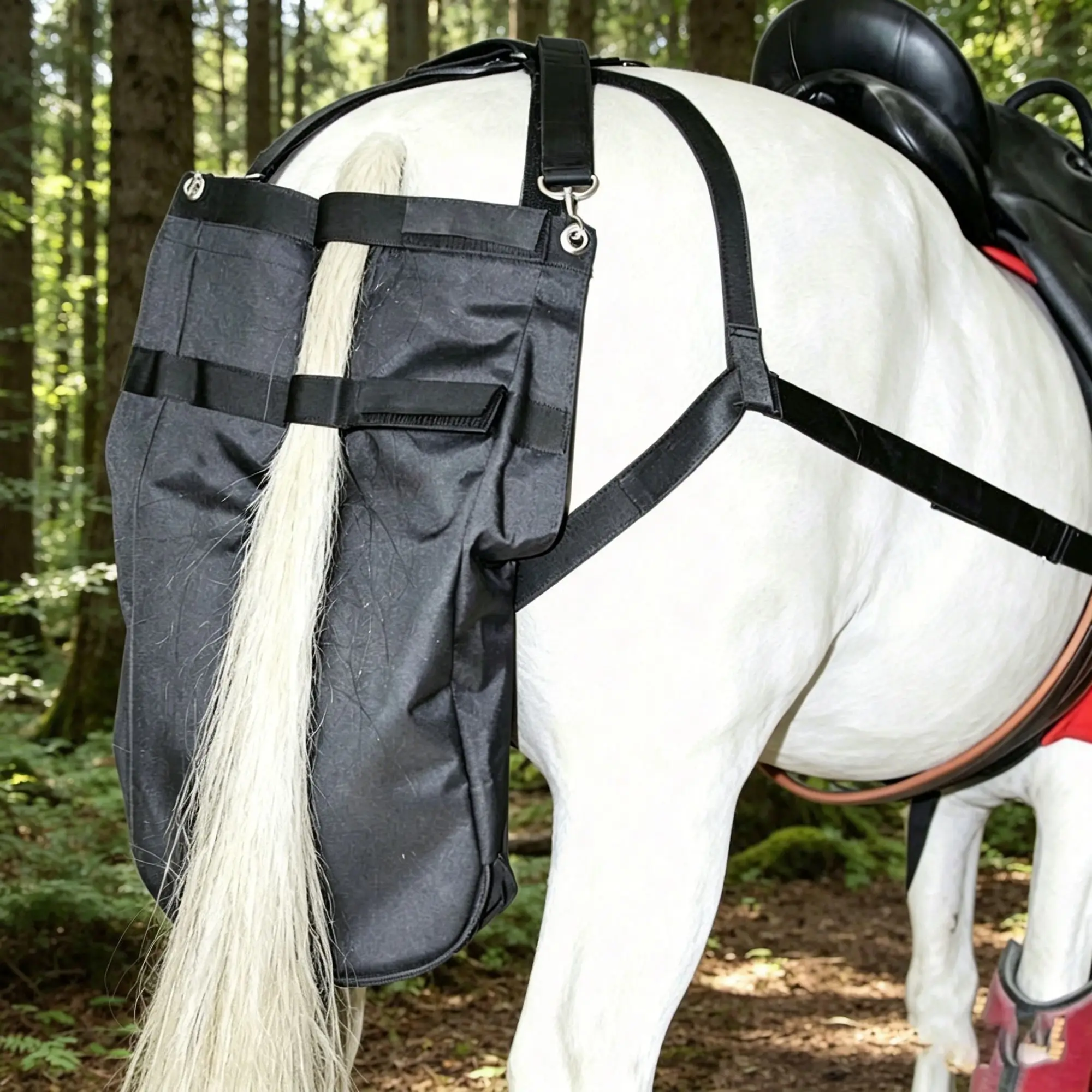Horse Manure Bag Adjustable Straps Horse Manure Catcher Bag Equine Poop Diaper Waterproof Sturdy Duty for Mounted Police Units