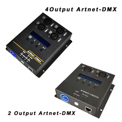Artnet To DMX512 Signal Converter 4 and 2 Output For Professiona Console DMX MA Titan Console DMX Controller Software Network