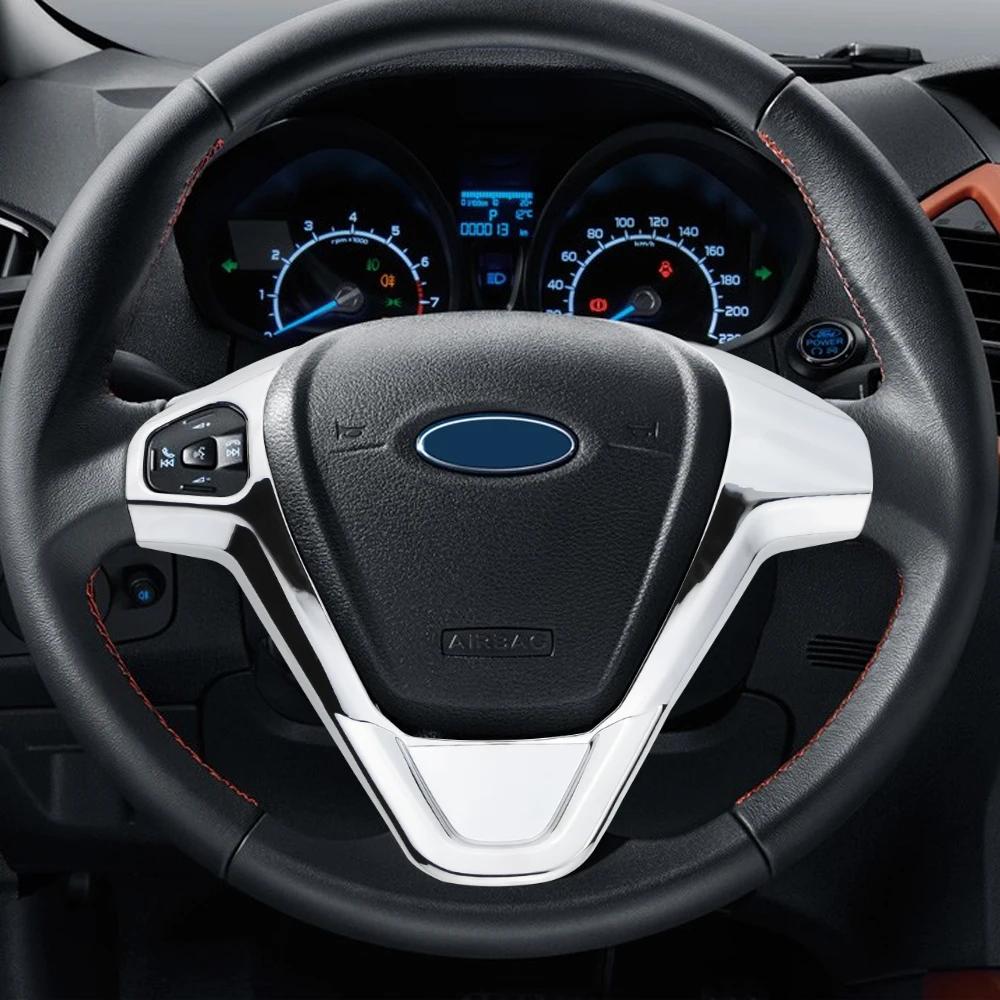 자동차 핸들 커버 스팽글 트림 스티커 Ford Ecosport 2013 -2017 New Fiesta MK7 2009 - 2017 인테리어 액세서리