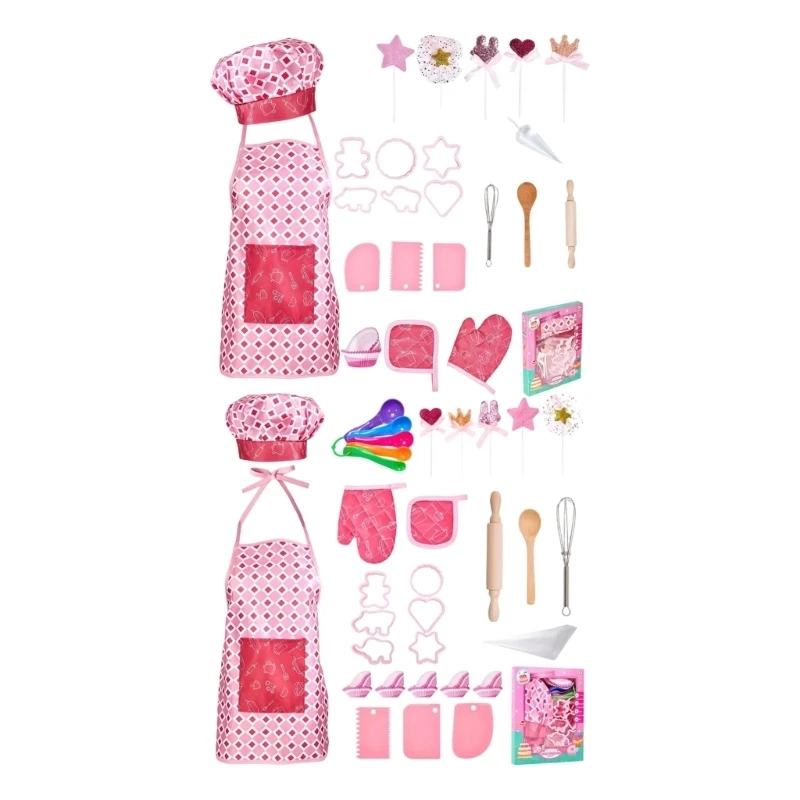 Interactive Kids Cooking Baking Costume PlaySet with Kitchen Apron and Utensils 15UB