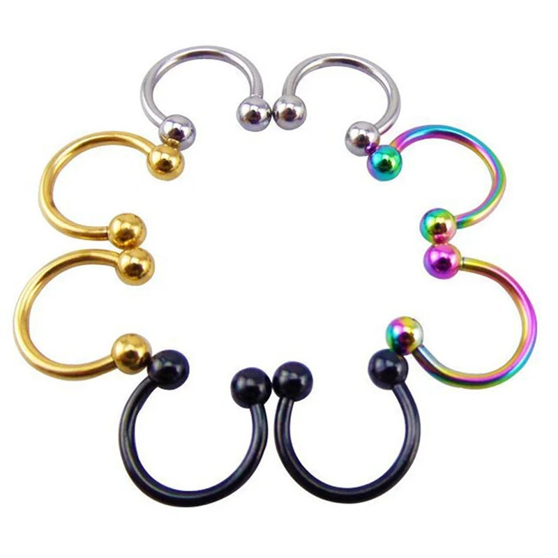 1 PC 316L Stainless Steel Nose Ring 14G 16G Nose Piercings Helix Ear Piercing Women Men Septum Rings Body Piercing  Jewelry