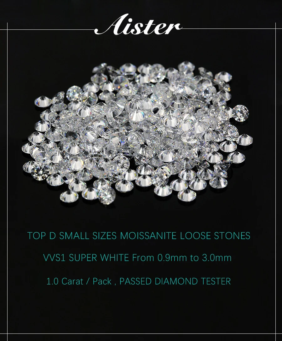 1,0 ct/Packung Echte Top D Farblos Super Weiß Kleine Größen Moissanit Lose Steine VVS1 Labordiamanten für die Schmuckherstellung – Detail 3