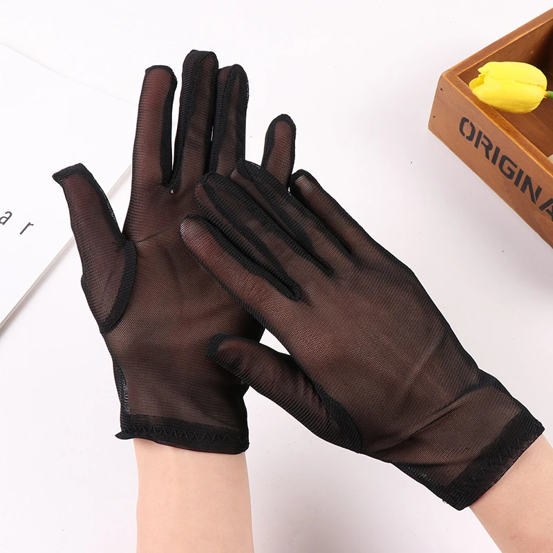 Women Sexy Lace Sunscreen Gloves Summer Non-Slip Touch Screen Breathable Thin Gloves Outdoor Elastic Anti-UV Driving Mittens