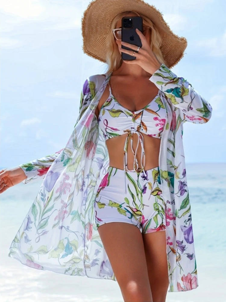 

3 Piece Sets Swimwear Cover-Ups Swimsuit Sexy New Push Up Bikinis Set Brazilian Bathing Suit Women Beachwear Biquini Suits 2026