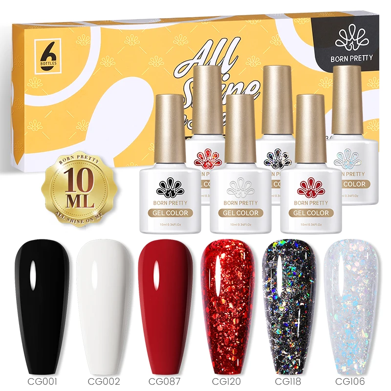 BORN PRETTY 1PC nero bianco rosso collezione di colori smalto per unghie 10ml Varnis Semi-permanente Soak Off Gel UV LED per Manicure