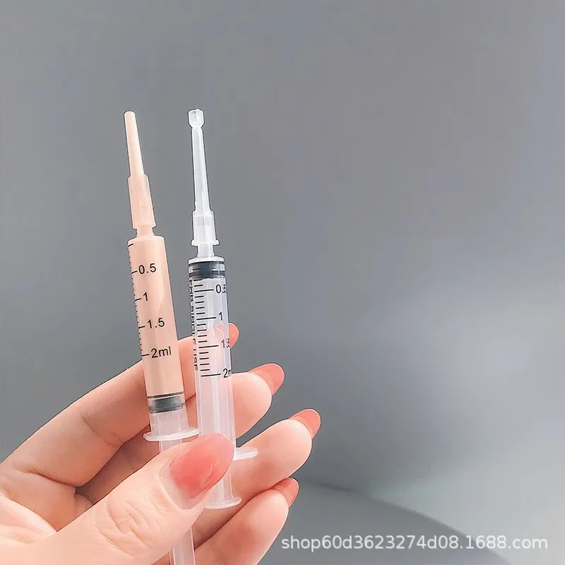 2ml Transparent Graduated Syringe Dispenser Plastic Needle Travel Portable Perfume Bottle Dispensing Tool
