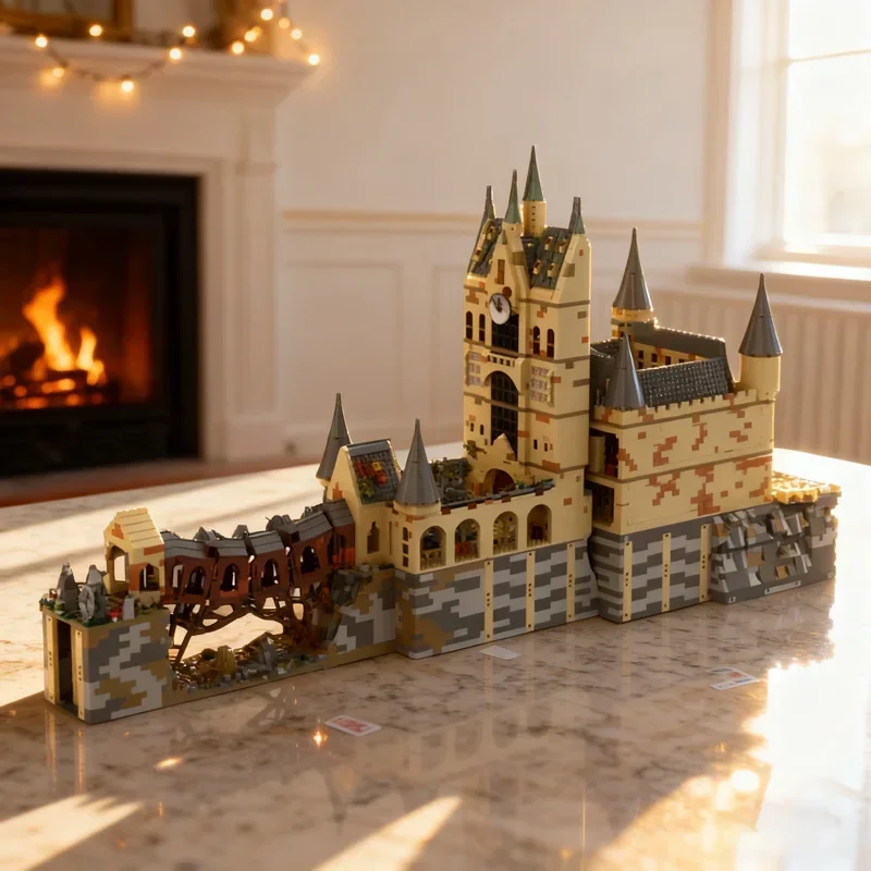 8977pcs MOC Castle Part 1 Harry Pottered Model Building Blocks Festival Gifts Construction Assemble DIY Education Toy Birthday