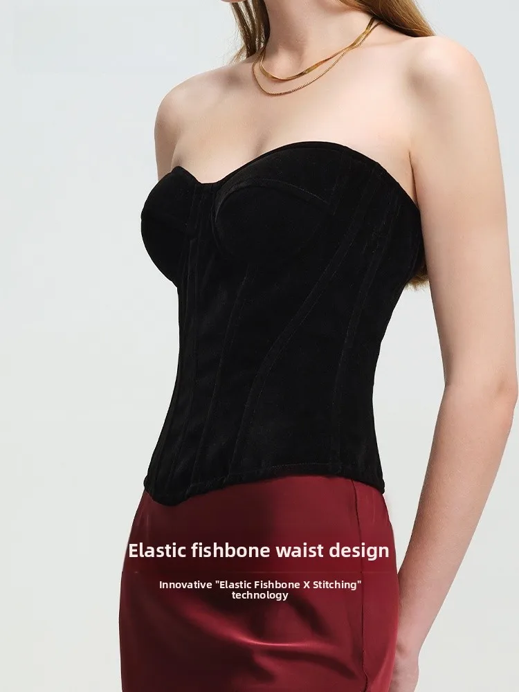 Bla velours Fibone Corset ceinturé taille aper Brtte vêtements intérieurs vêtements d'extérieur Bal minceur haut femmes Faion