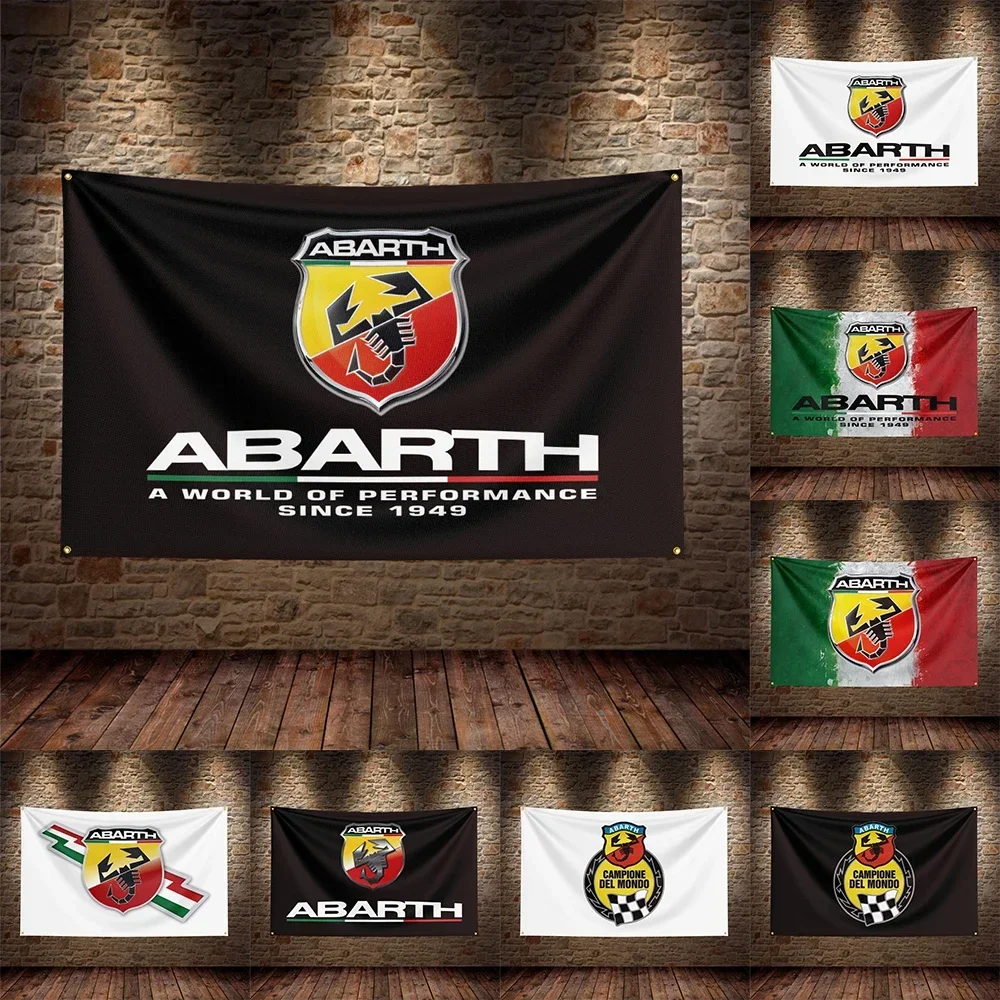 3X5Ft Abarths Flag Polyester Printed Car Banner For Decor