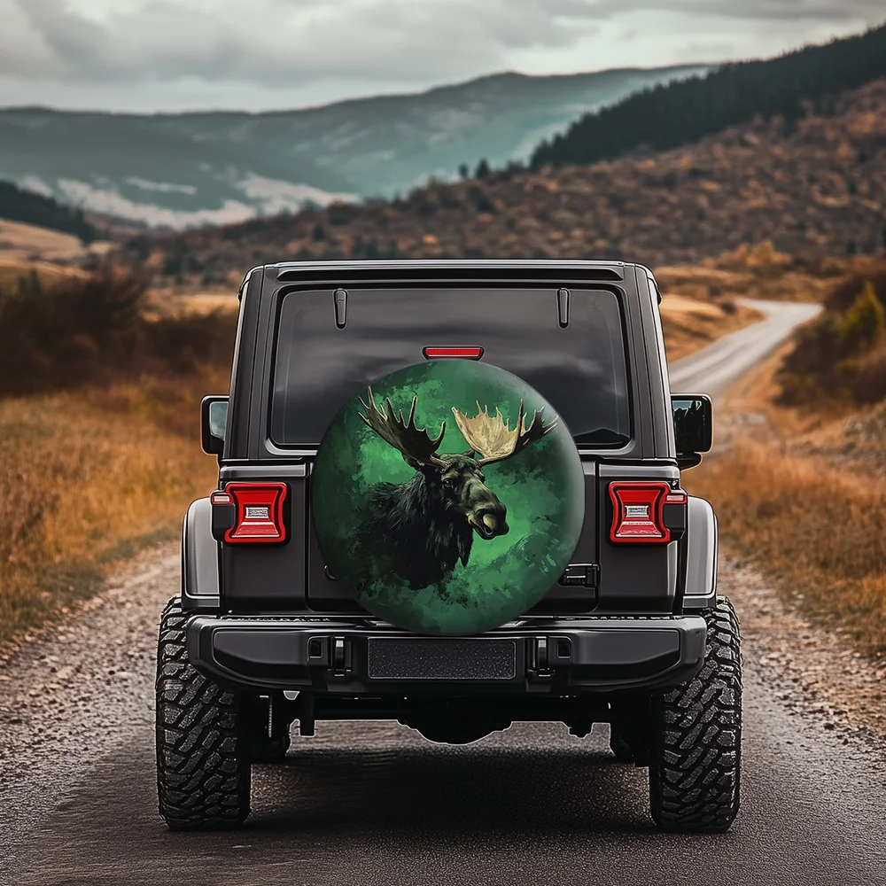 Forest Wild Moose Tire Cover, Realistic Style, Suitable For Off-Road/SUV/ Pickup/Explorer, Protects And Accentuates Natural Forc