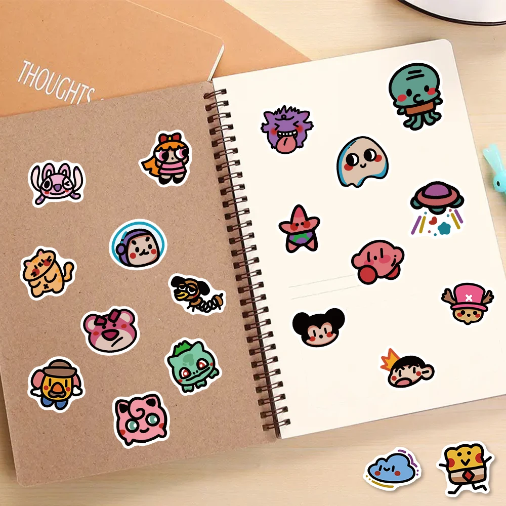 90pcs Cartoon Stickers Vinyl Waterproof Stickers for Laptop Bumper Skateboard Water Bottle Computer Phone Anime Sticker for Kids