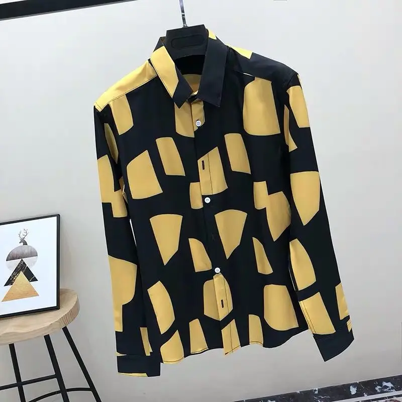 Baju kardigan lengan panjang, baju lengan panjang leher Polo gaya Korea kardigan longgar Semua cocok kasual Blusa motif mode baru musim semi musim gugur