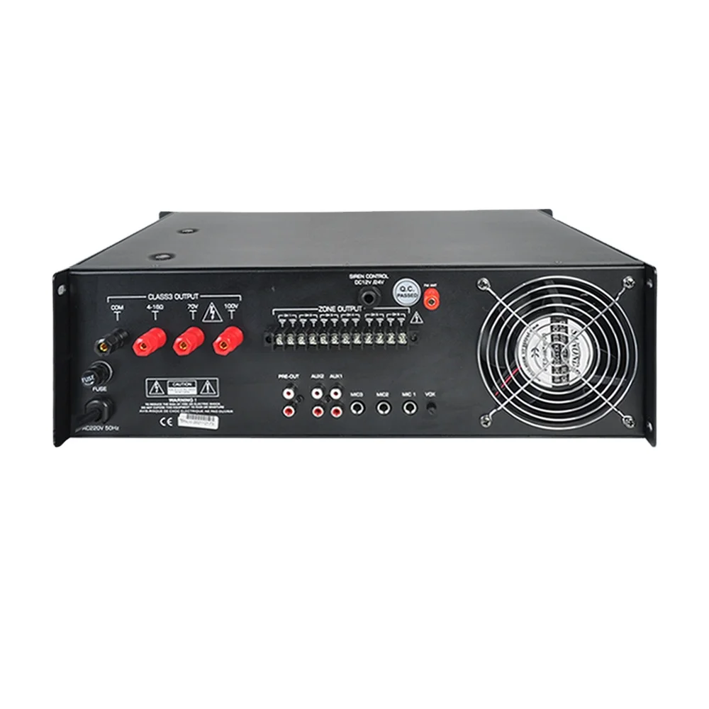 1500W 6 Zone Mixer Amplifier with USB/FM/SD/BT Height Professional Audio Public Address System Amplifier