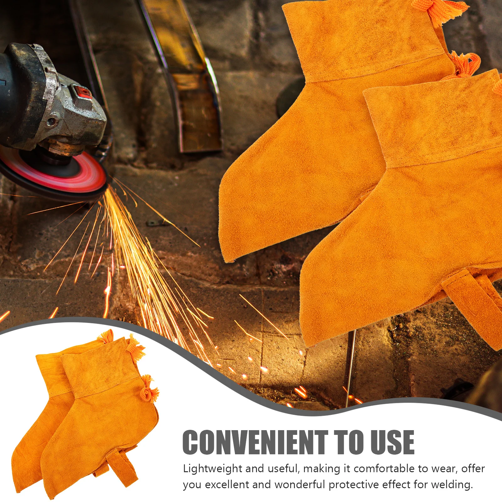 1Pair Welder Boot Protector Insulated Double Layer Design Wear Resistant Comfortable Welding Protection Welder Shoe Cover