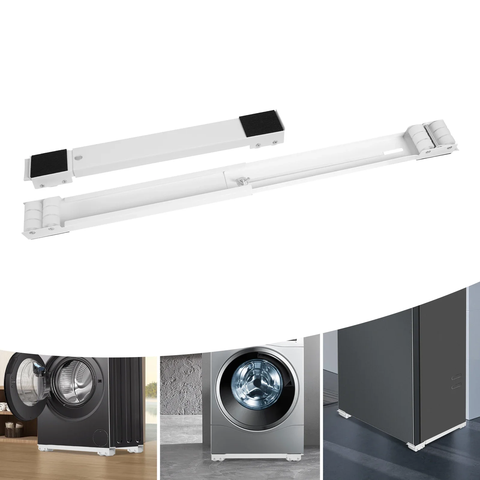 

Universal Appliance Stand, No Assembly Needed Fit Washing Machines & Dryers, 200kg Heavy Capacity for Easy Moving and Cleaning