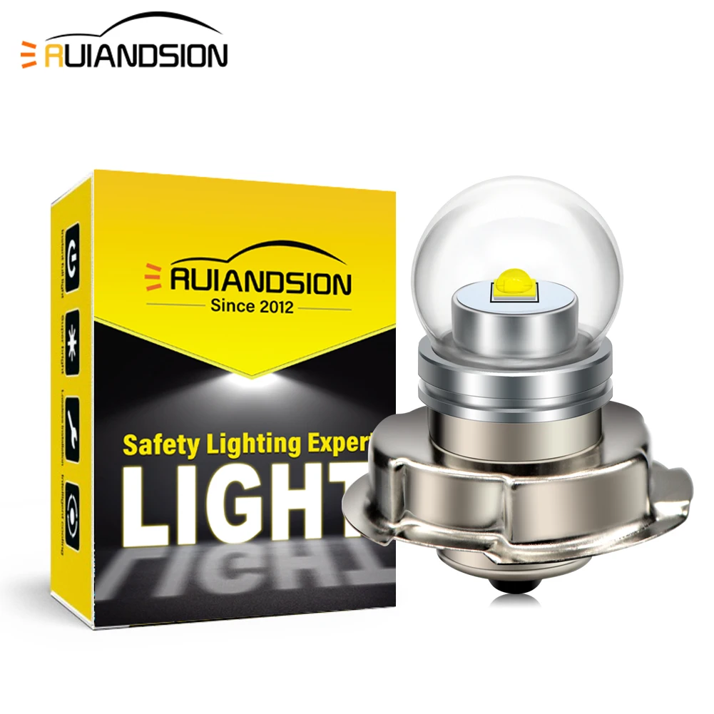 RUIANDSION Super Bright 4000LM P26S LED Motorcycle Headlight Plug&Play 6000K White Waterproof Head Lamp DC 12V with Glass Cover