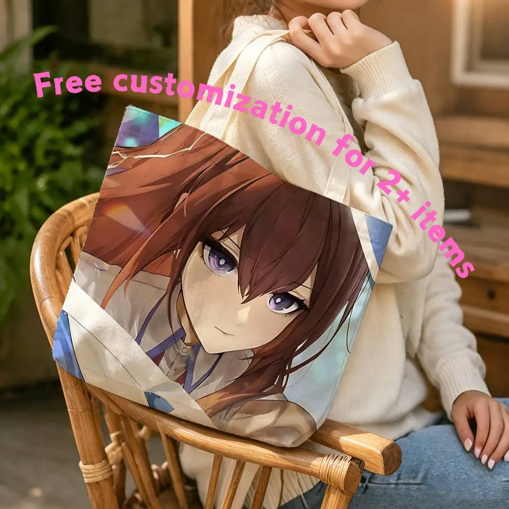 SG-Okabe S-Steins-Gate Waterproof Lined Canvas bags suitable for going to class, shopping, gifts, and commuting
