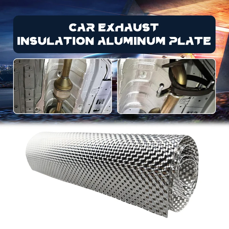 Car Embossed Aluminum Heat Shield Firewal Floor Pan Fuel Tank Silver Turbo Manifold Exhaust Pipe Engine Heat Insulation Plat