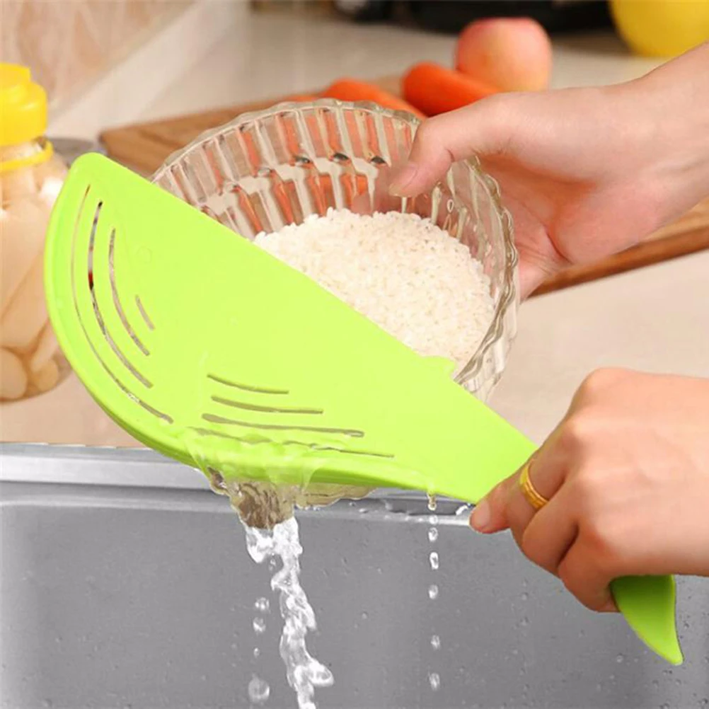 

3Pcs Plastic Rice Washer with Ergonomic Design Nonstick Sturdy Drainage Basket for Quick Washing Draining Grains Portable