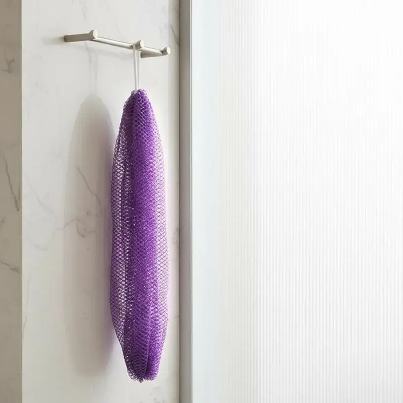Massage Body Scrubber Bath Sponge with Hanging Cord Deep Cleansing for Relaxing Home Spa Daily Bath Use
