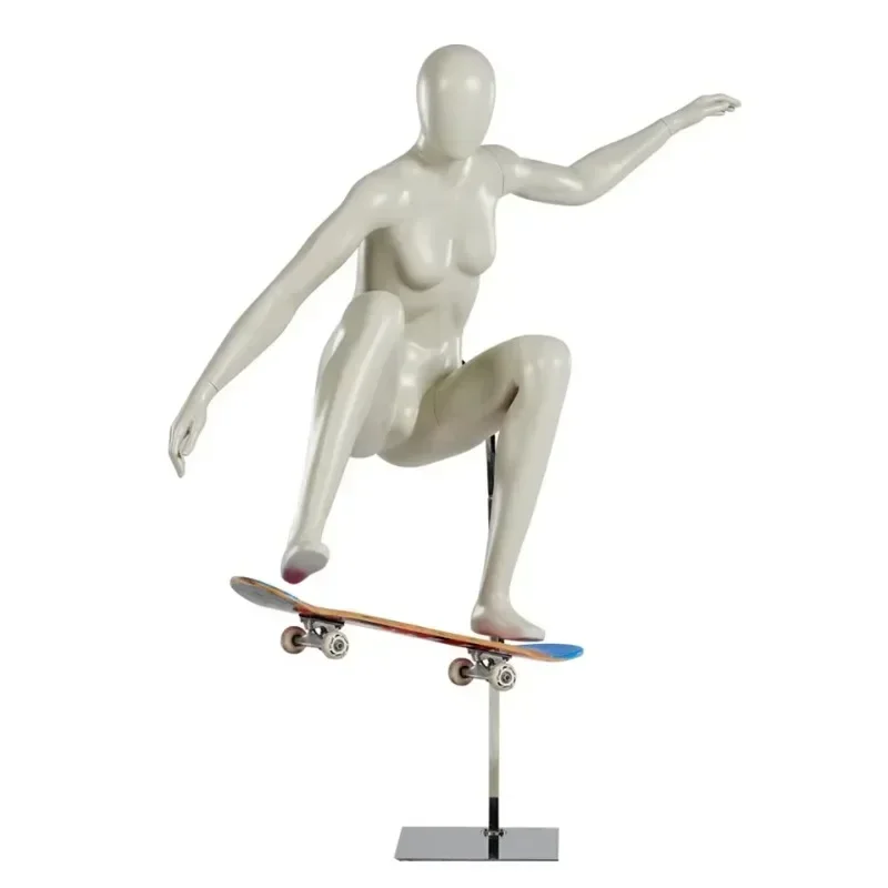 Black and white exercise muscle mannequin male and female running model muscle exercise full body dummy model