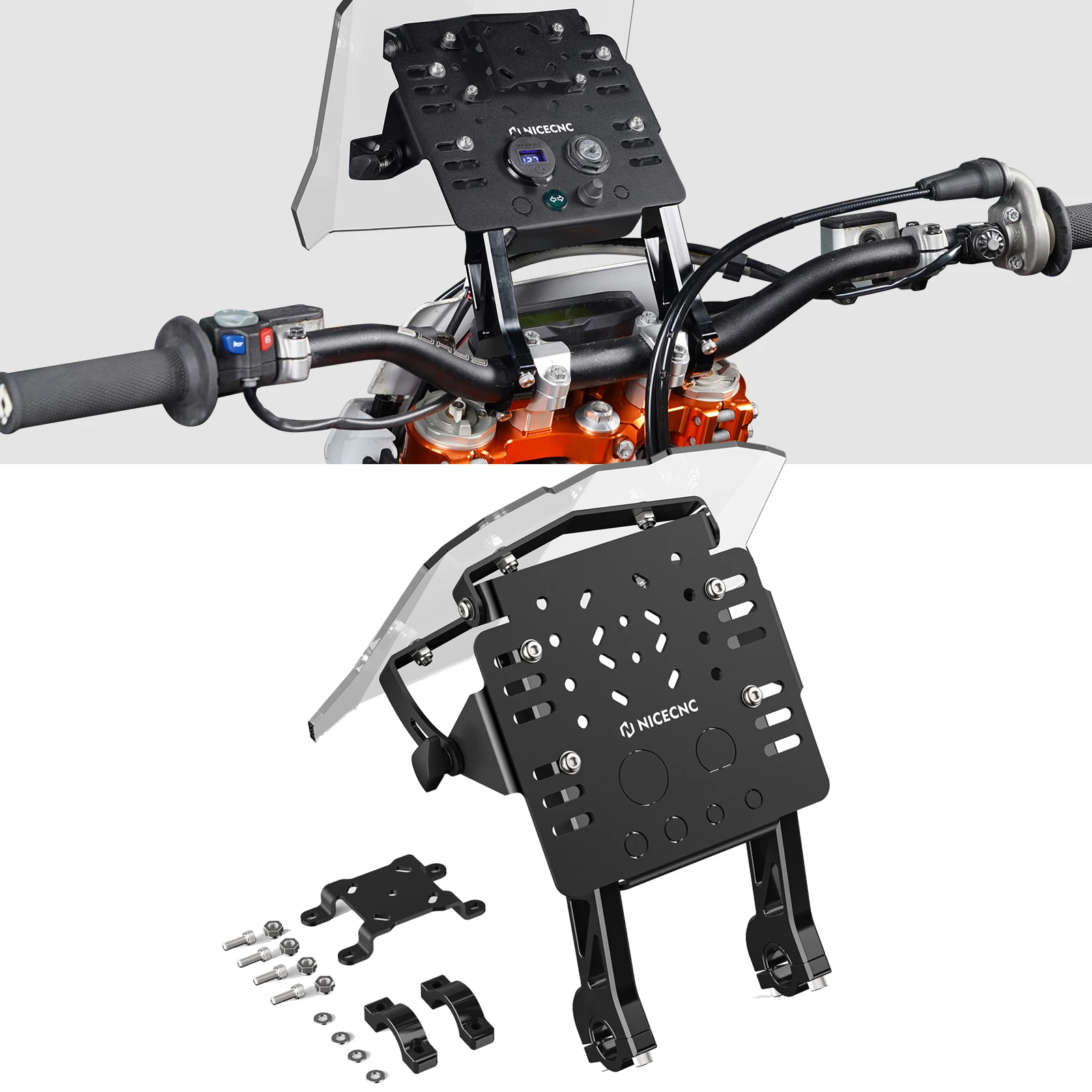 Pour KTM 2004-2024 EXC 300 EXCF SX SXF XC XCF XCW XCFW TPI 125 250 350 400 450 500 support de montage GPS universel Mini Kit de carénage