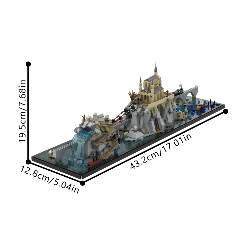 MOC- 200589   Islas arquitectura costera Islas del horizonte bloques de construcción modelo isla montaña ladrillos juguete para niños regalo