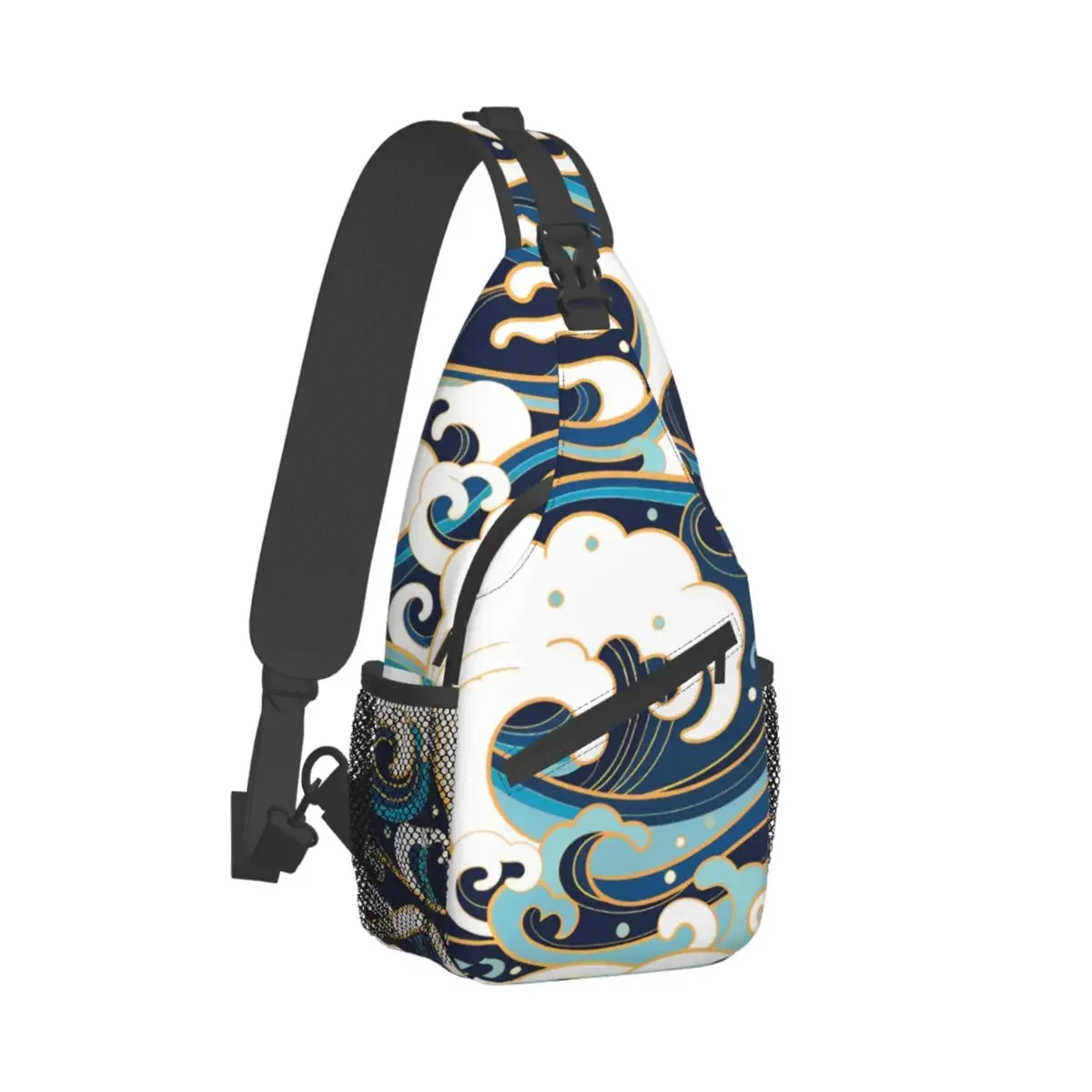 

Japanese Style Crossbody Bag Sports Traditional Oriental Ocean Chest Bag Unisex Women Man Fashion Shoulder Backpacks Travel