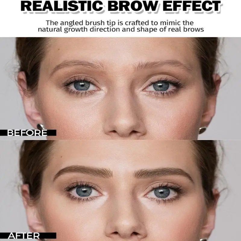 Lápiz de cejas salvaje, cepillo cuadrado en ángulo, terciopelo, crema para teñir cejas 3D, línea del cabello, antimanchas, resistente al agua, multifunción, tinte para cejas