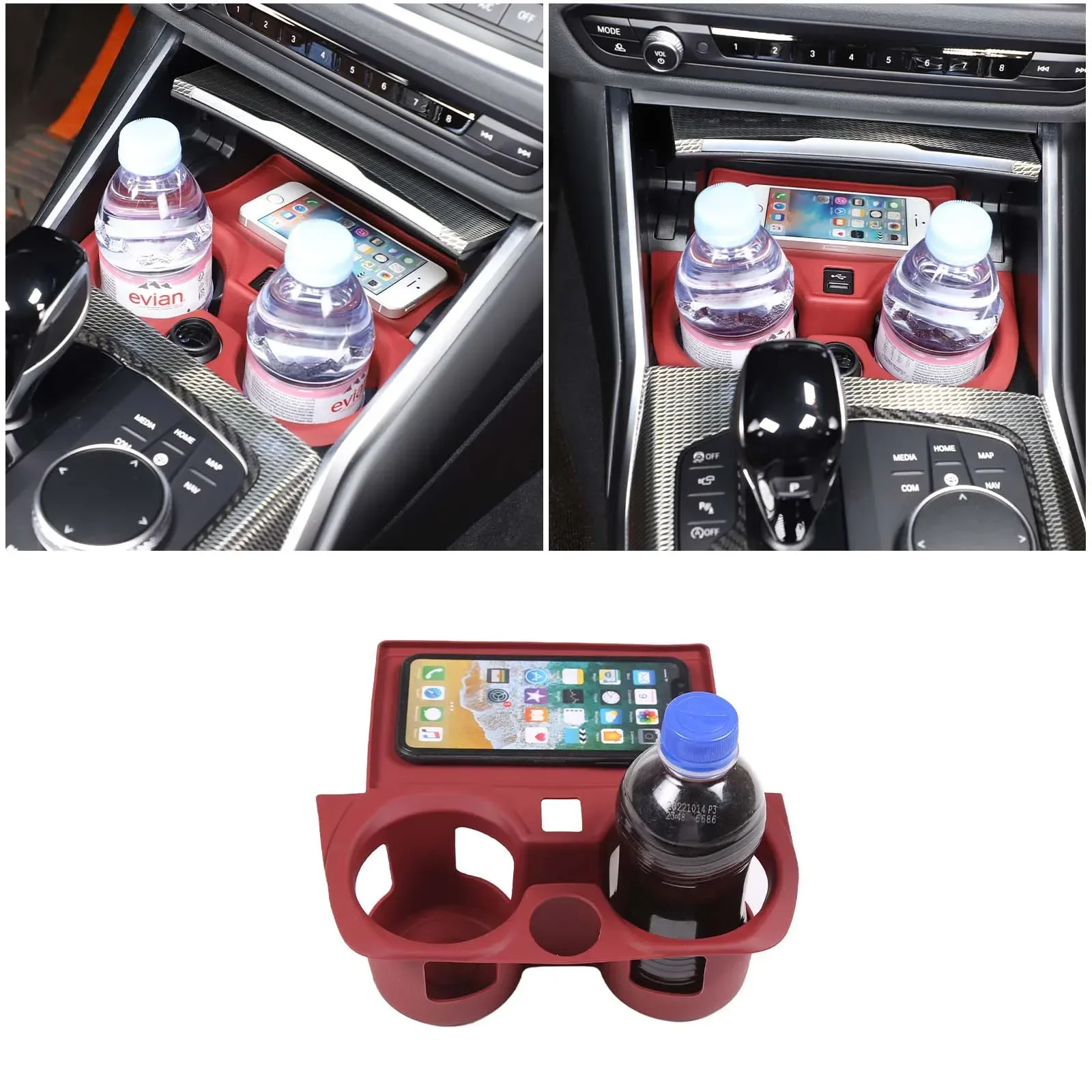 

For BMW 3 4 Series i3 i4 2020-2023 Silicone Car Styling Car Central Control Wireless Charging Water Coaster Interior Accessories