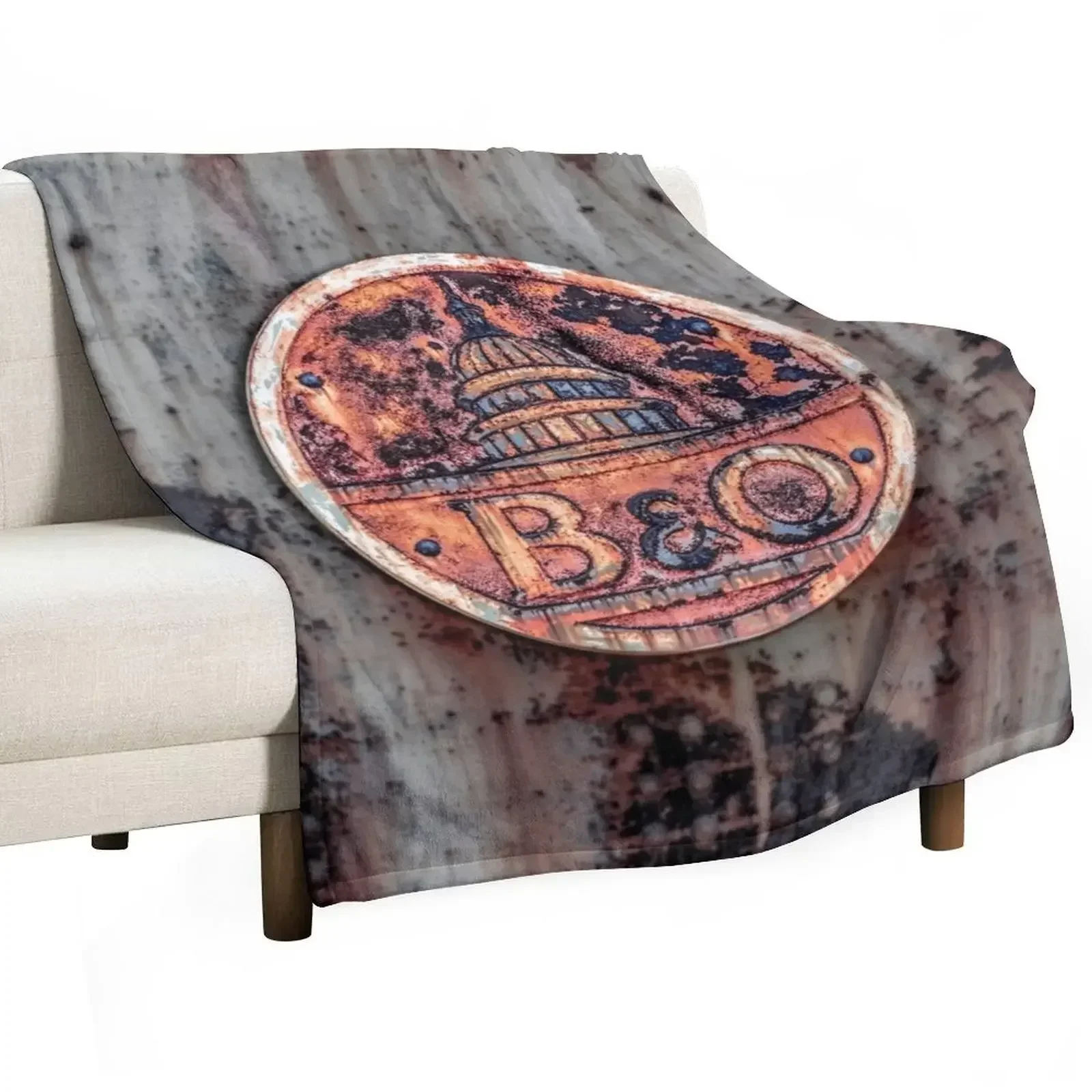 

Rusted B&O Throw Blanket funny gift Stuffeds Warm Polar Blankets