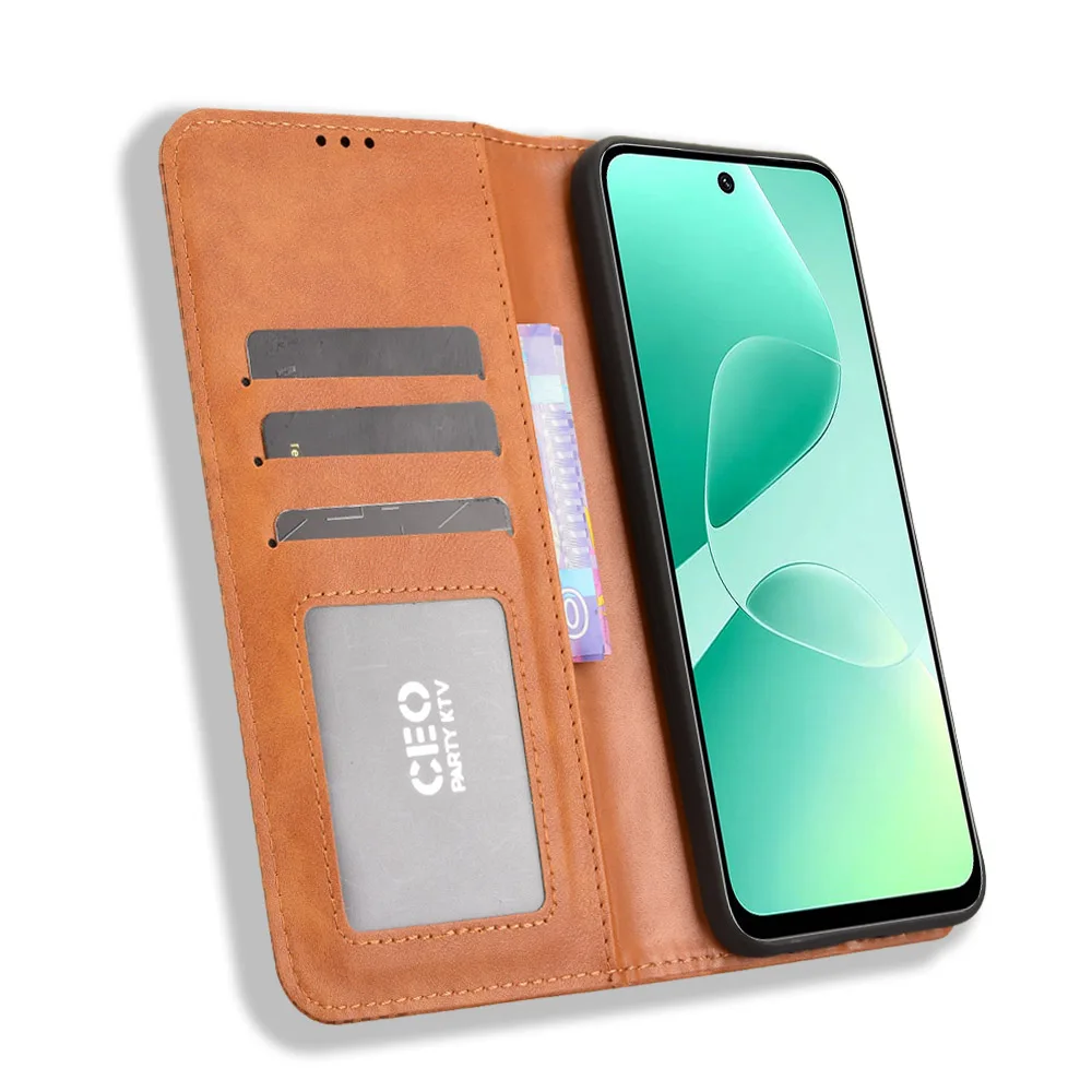 

Wallet With Card Slot Photo Frame Stand Magnetic Flip Leather Case For Infinix Hot 60 60i 50 50i 40 30 Pro Pro+ Anti-fall Cover