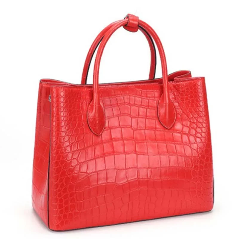 dae  crocodile skin handbag for lady women handbag crocodile Bone leather handbag