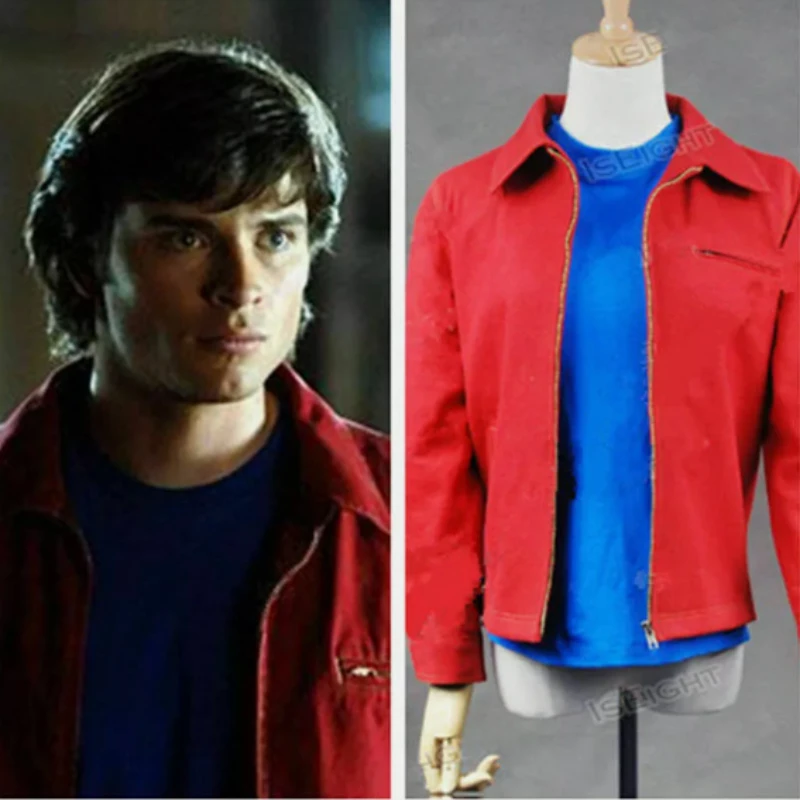 Smallville Superhero Clark Kent Red Daily Jacket Coat Cosplay Costume