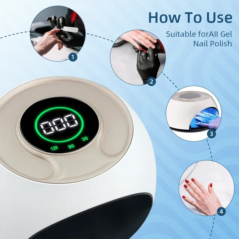 UV Led Nagellamp Professionele Gel Polish Drooglamp Met 3 Timer Instellingen 42 Kralen Afneembare Lade Voor Home Manicure Salon