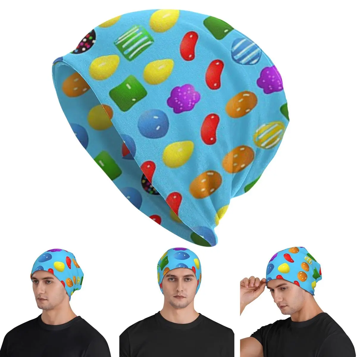 

Все новые шапки Candy Crush Saga Skullies, теплые осенне-зимние уличные шапки, вязаные шапки для взрослых унисекс